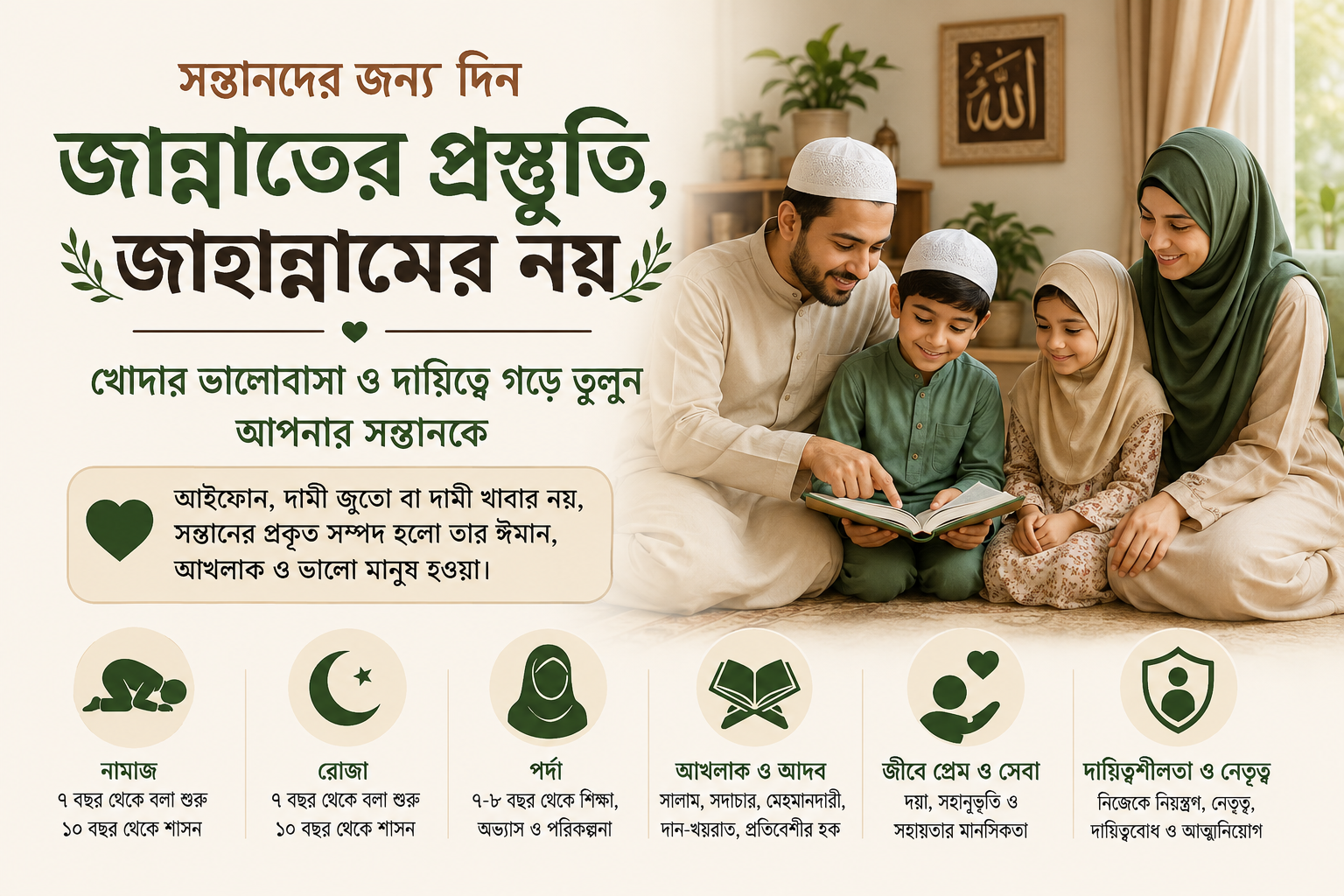 সন্তানের ভবিষ্যৎ শুধু ক্যারিয়ার নয়, আখিরাতের প্রস্তুতিও